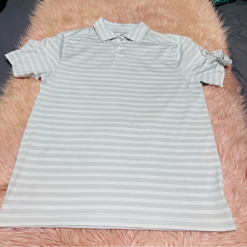 Under Armour Men's Striped Polo Shirt - Light Gray